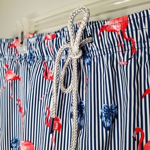 Rainforest flamingo swim trunks men's size M fun swim shorts pockets - Picture 4 of 10